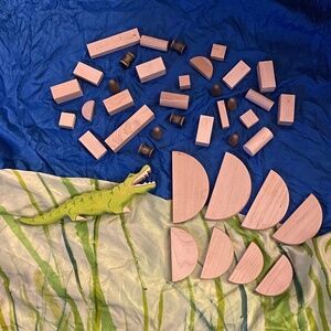 Holztiger Alligator with Wood Blocks N More ~ Waldorf Fun!!